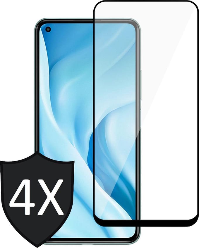 Screenprotector geschikt voor Xiaomi Mi 11 Lite - Full Screen Protector - 4 Stuks