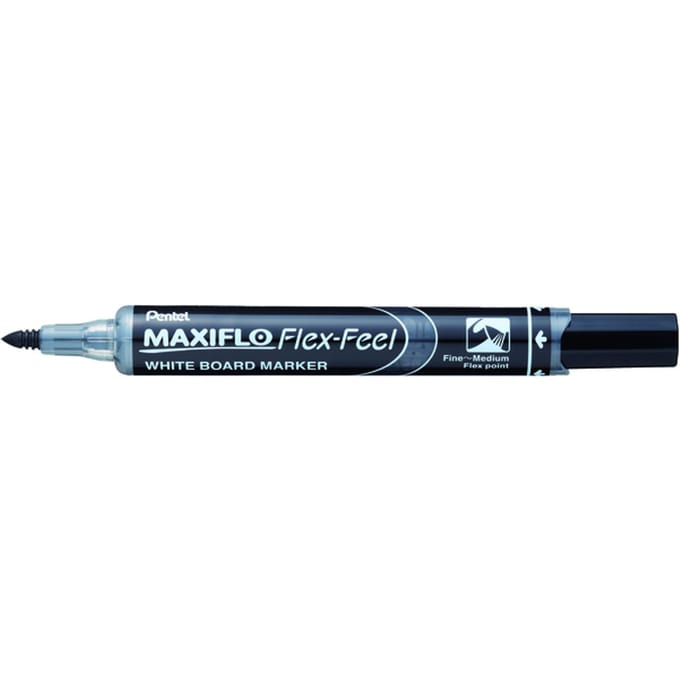 Whiteboardmarker Pentel MWL5SBF Maxiflo rond 1.5-4.5mm zwart
