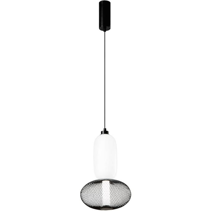 Luce Ambiente Design LED hanglamp INKAS, hoogte 41 cm, zwart, glas/metaal, CCT