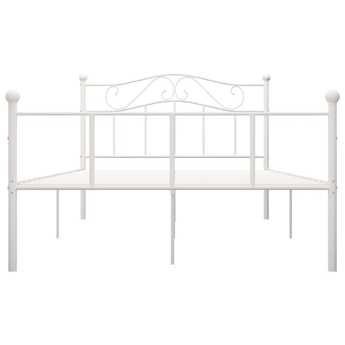 vidaXL - Bedframe - metaal - wit - 140x200 - cm