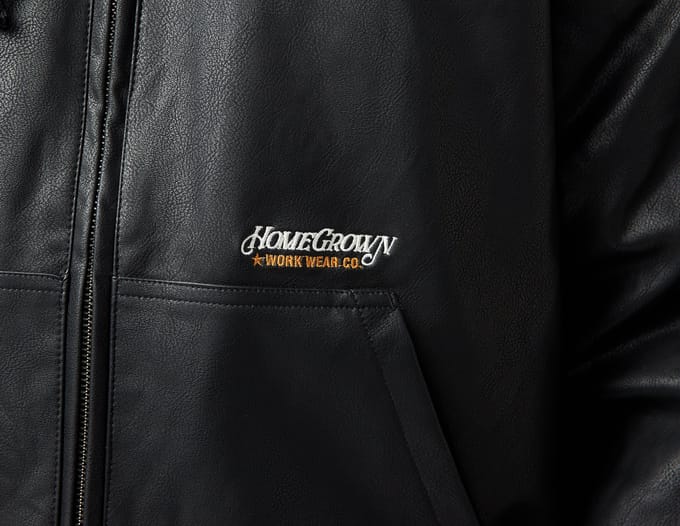 Home Grown Cronos PU Leather Jacket, zwart