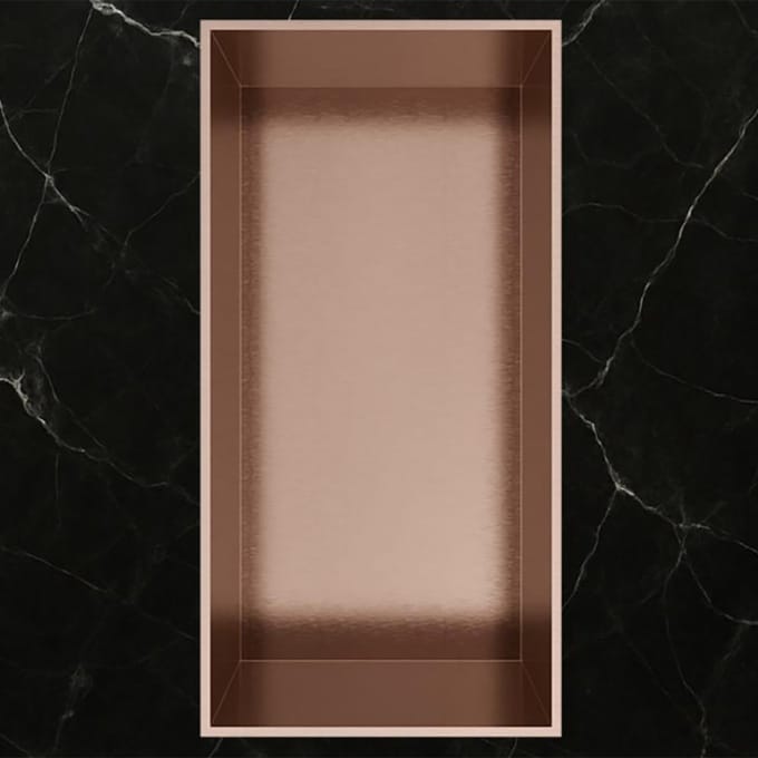 Hotbath &More Inbouwnis - 30 x 15 x 10 cm - Frameless - Geborsteld Koper PVD