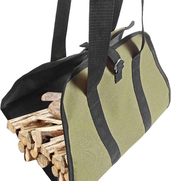 Brandhouttas met rek - Draagzak opslag - Buitenkampeeropslag - Grote capaciteit - 101 x 47 cm - Wit