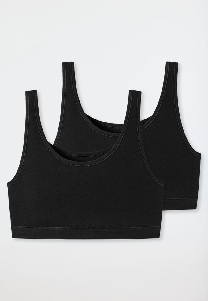 Schiesser 2 PACK Bustier 95/5 zonder cups - Dames Beha zwart