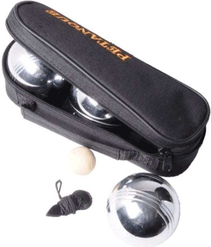 Jeu de Boules 3 Ballen in tas+rits zwart nylon