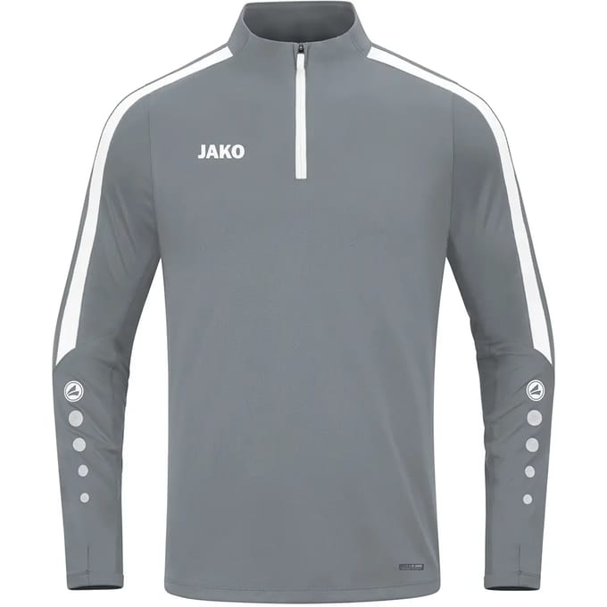 Jako Power Ziptop Kinderen - Wit / Steengrijs | Maat: 164
