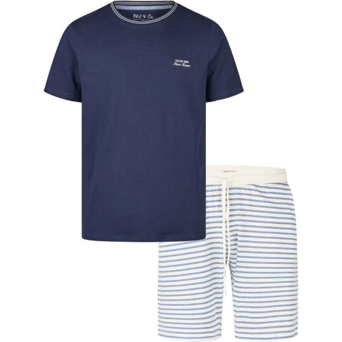 Phil & Co Heren Korte Pyjama Set Shortama Blauw - Maat XL