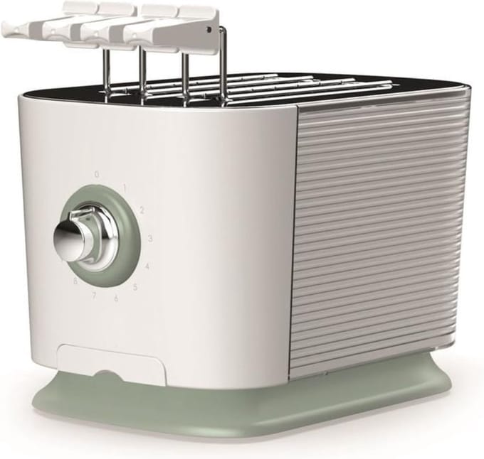White-Label® Broodrooster met Tostiklemmen - Toaster - Broodroosters - Wit