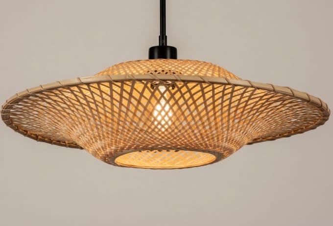 Lumidora Hanglamp 31218 - BAMBOO - E27 - Bruin - Naturel - Metaal - ⌀ 50 cm