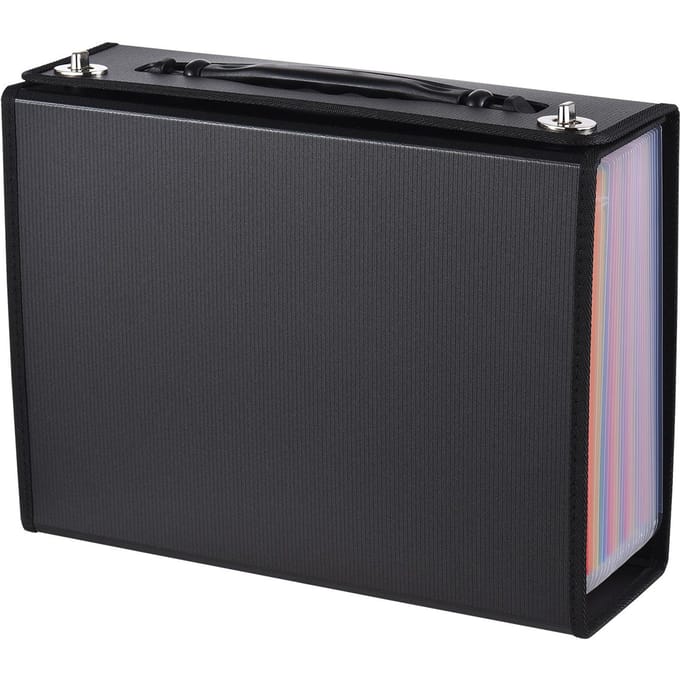 Accordeon Map Organizer 24 Vakken Uitbreidbare Mappen met Omslag A4 Briefformaat Document 24 Pockets Bag gray