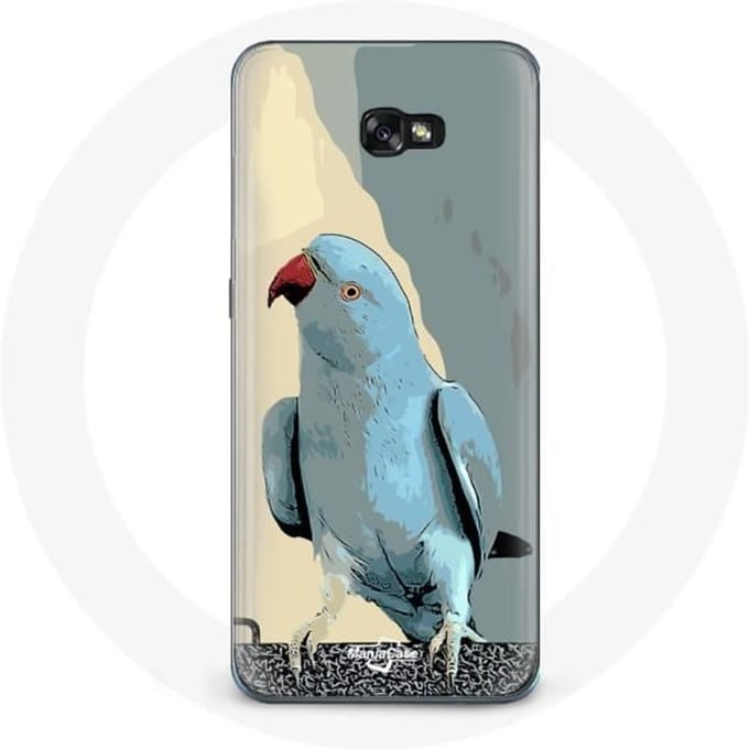Coque - Samsung - Galaxy A8 2016 - Souple - Perruches perroquets - Bleu bleu