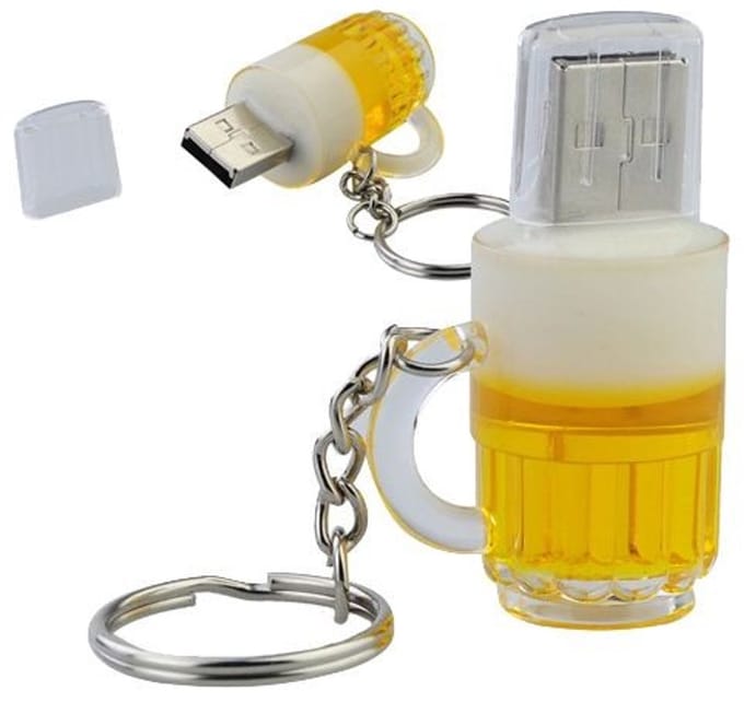 Ulticool USB stick Bierglas - 64 GB - Drank - Bier - Geel - grappige gadgets - mannen gadget