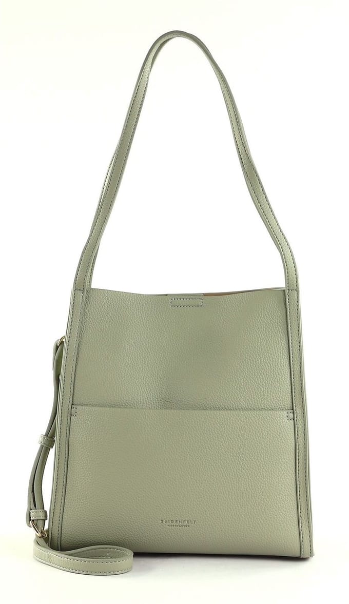 SEIDENFELT MANUFAKTUR Schoudertas Svedala Shopper Cool Sage / Gold Lichtgroen