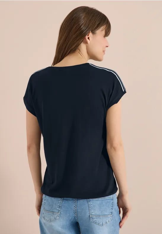 Shirt met korte mouwen en banddetail
