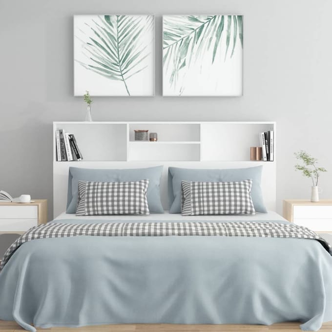 vidaXL - Hoofdbordkast - 160x19x103,5 - cm - wit