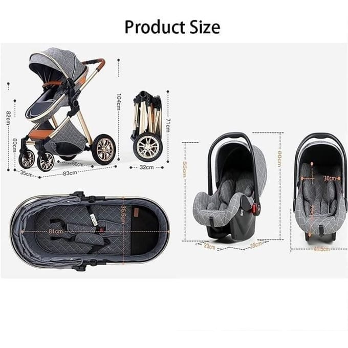 Opvouwbare Kinderwagen - Multifunctioneel - Kaki - 3-in-1 - Ergonomisch - Duurzaam Aluminium kaki