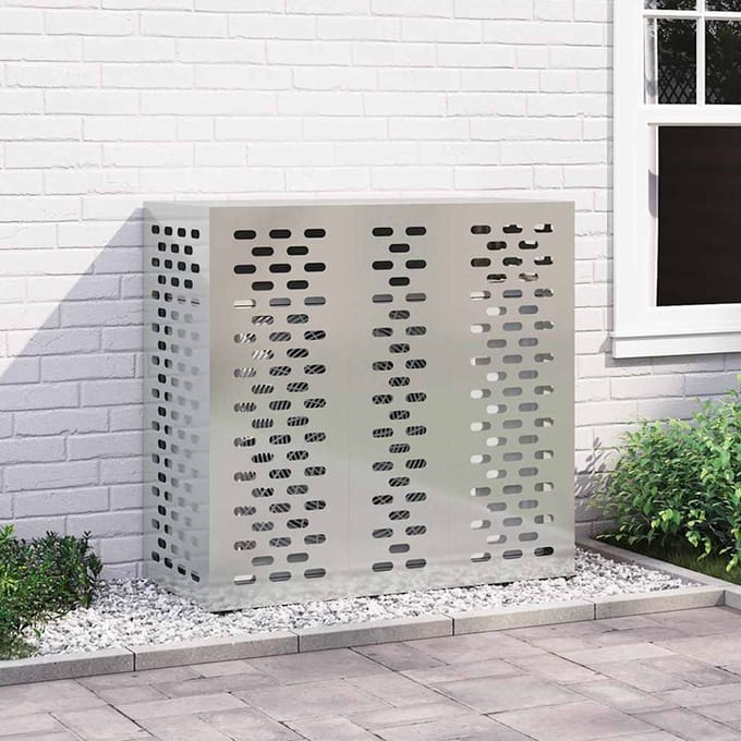 Housse de climatiseur Argent 110 x 50 x 105 cm Acier Galvanisé