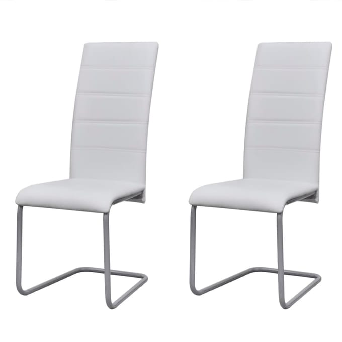 vidaXL - Eetkamerstoelen - 2 - st - kunstleer - wit