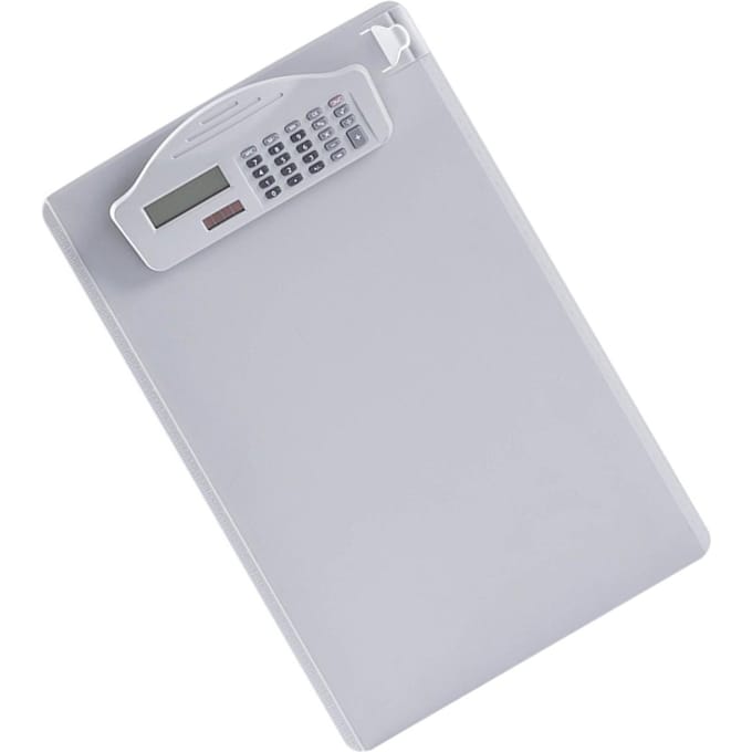 Multifunctioneel Klembord met Ringband Rekenmachine Schrijfbord Penhouder & Schaal voor A4 Papier Bestand Geschikt voor Student wit