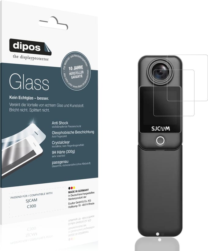 dipos – 2x Pantserfolie geschikt voor SJCAM C300 | 9H Screenprotector