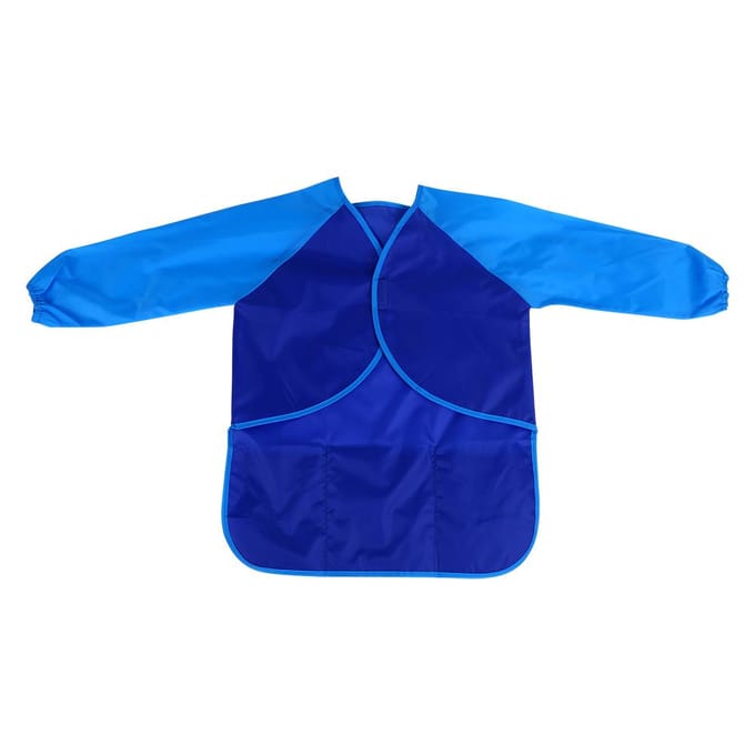 Tablier imperméable pour enfant, pour loisirs créatifs, dessin, peinture, cuisine, avec poche blue
