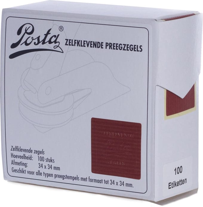 Zegeletiketten | wijnrood | 34x34mm