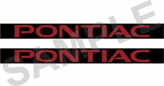 1970-1993 Pontiac Firebird doorhandle sticker roodk - opdruk: PONTIAC