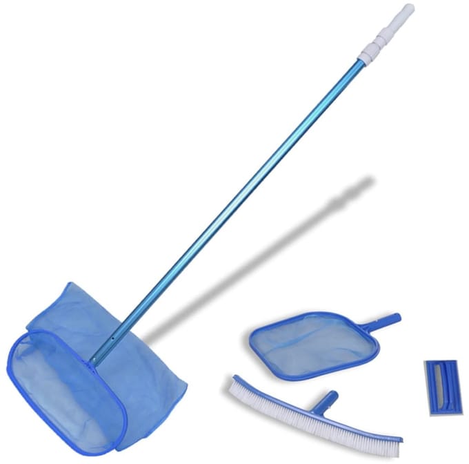 vidaXL - Zwembadset - - - 2 - netten, - 1 - schrobber, - 1 - borstel - + - telescopische - paal