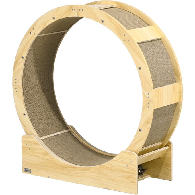 4goodz Kattenloopwiel 91 cm met rem en krabplank, kattenloopwiel