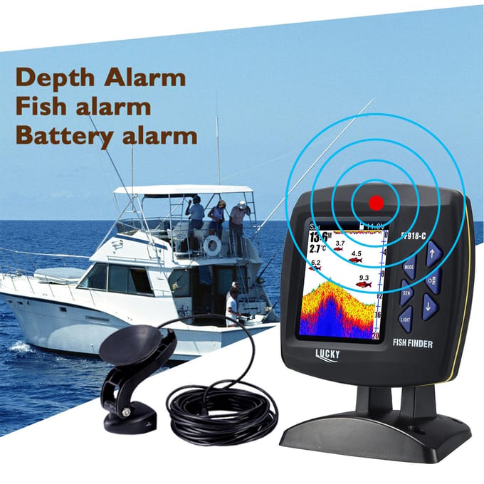 Fishfinder Bekabelde Transducer Sensor Fishfinder 45 Graden Onderwater Viscamera Draagbare Fishfinder Waterdicht Wireless & Wired