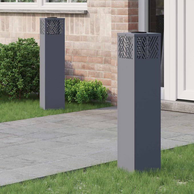 vidaXL Solar LED Pad Licht 2 st Warmwit 18 x 18 x 80 cm