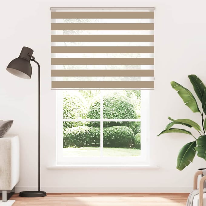 vidaXL - Zebra - Blind - 150x230 - cm - stofbreedte - 145,9 - cm - polyester - zandbruin