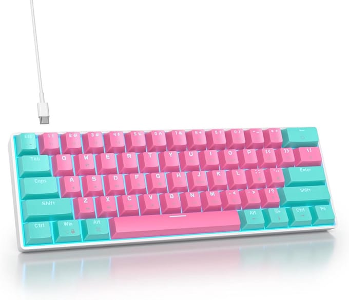 Compact Draagbaar 60% Mechanisch Gamingtoetsenbord met LED-achtergrondverlichting