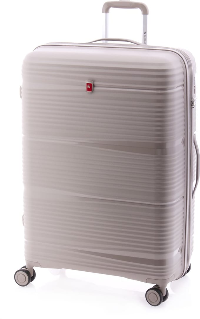 Gladiator Bionic Grote Koffer - 76 cm - 100/110 liter - Expandable - TSA slot - Eco Friendly Recyclebaar PP - Beige