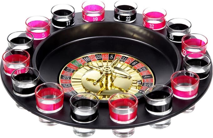 Drankspel/drinkspel shot roulette 29 cm feestartikelen - Drankspellen / drankspelletjes
