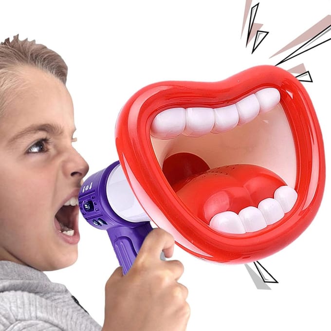 Luidspreker met stemwisselaar - Speelgoed megafoon - Feestjes en presentaties - Opname en afspeelfunctie - 174 cm lengte - Wit