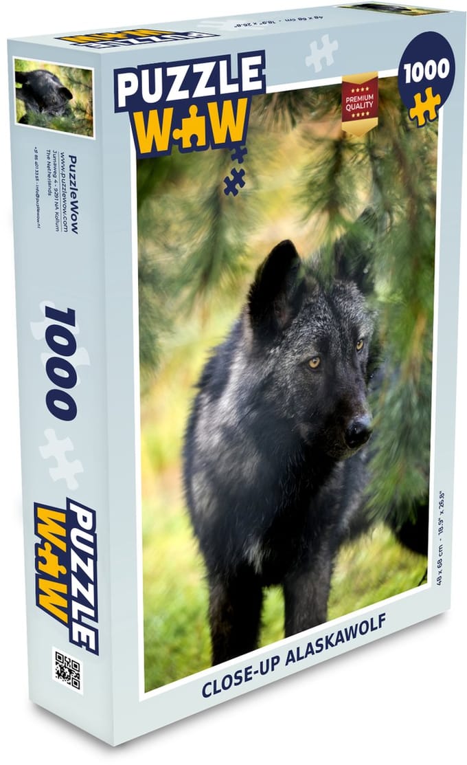 Puzzel Wolf - Macro - Bladeren - Legpuzzel - Puzzel 1000 stukjes volwassenen