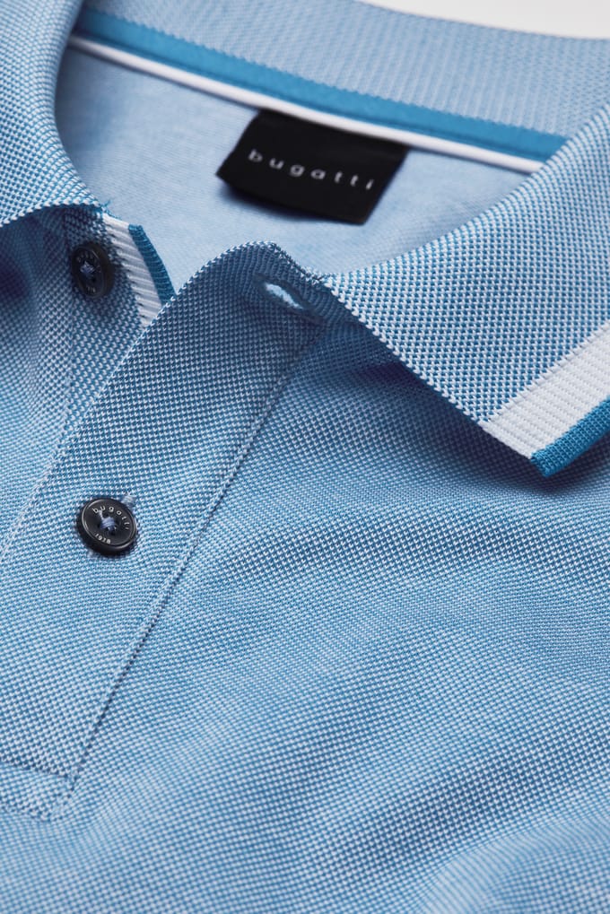 Bugatti Herren Poloshirt met contrasterende strepen