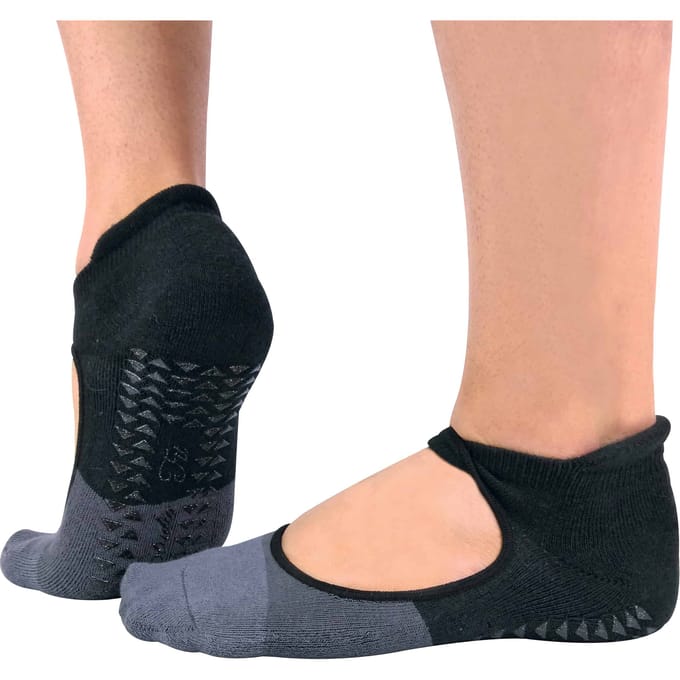 2 paar antislip onzichtbare yogasokken voor dames - Zwart