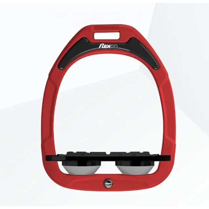 Platte Grip Zwart/Grijs/Rood Stijgbeugels Flex-On Green Composite