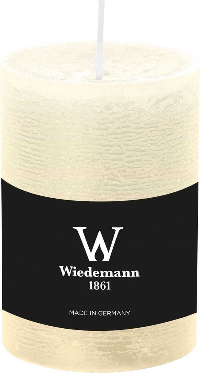Wiedemann Cilinderkaars/stompkaars - rustieke kaars - ivoorwit - 7 x 10 cm - 43 branduren