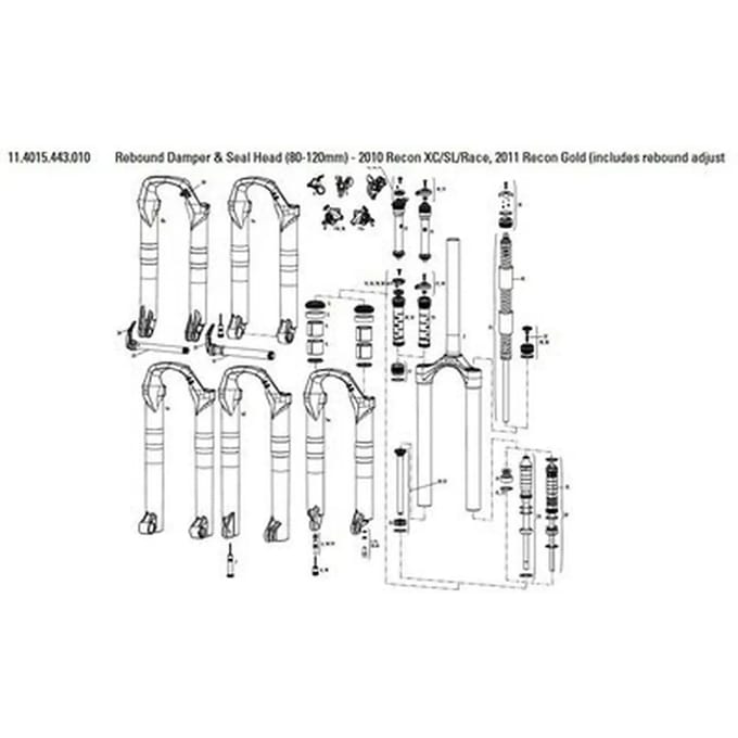 Schokbrekerafdichtingen en -bussen Rockshox Reb Dmpr/Sealhead 2010 Recon Xc/Sl/Race