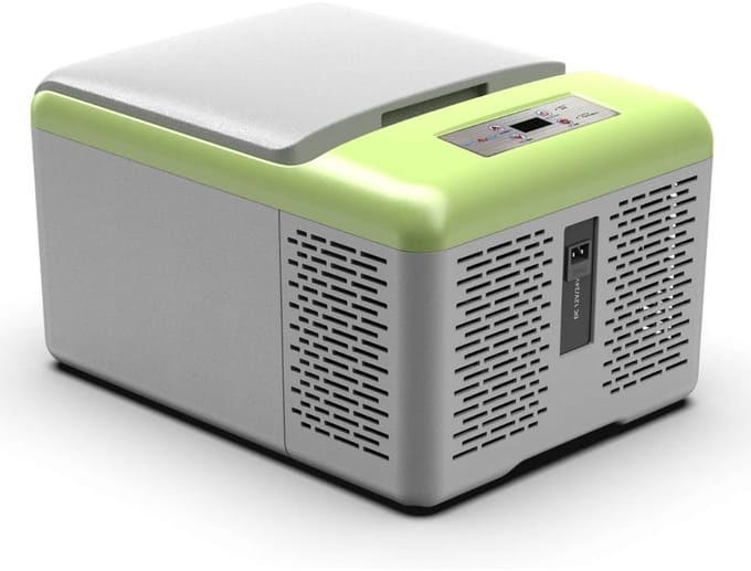 Koelbox - 9 Litres - Koelbox 12v 220v - Koelbox Elektrisch - Grijs - 43cm x 32cm x 25cm