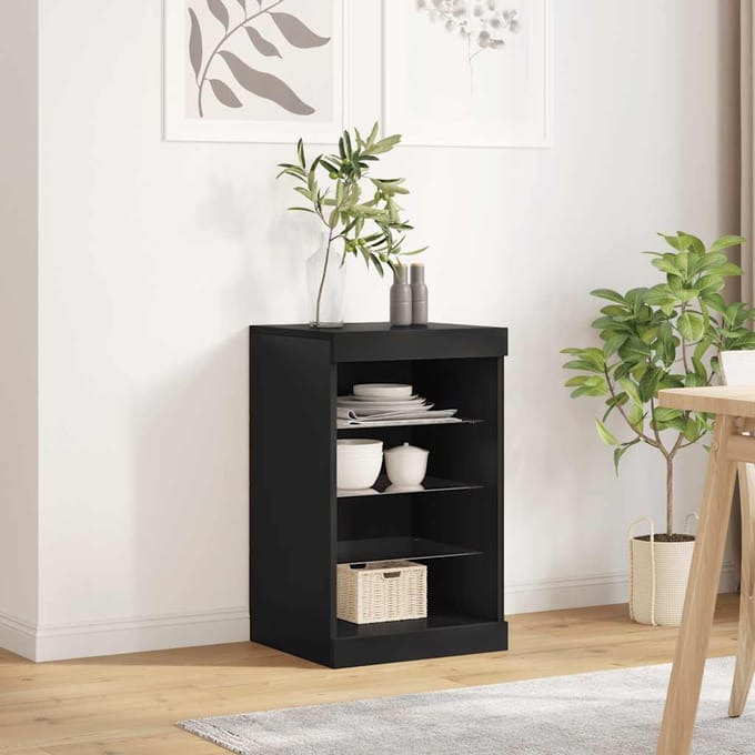 vidaXL - Dressoir - met - LED-verlichting - 41x37x67 - cm - zwart