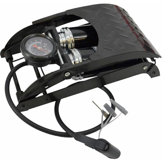 Awtools AW19315 - Voetpomp Dubbelcilinder - Met Manometer - 7 Bar - Ergonomische Pedaal