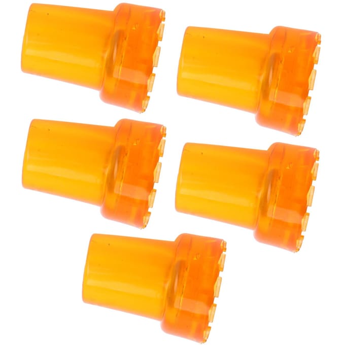 5 STUKS 22mm Enkele Hoek Stoktips Imitatie Bandtextuur Conserverend Antislip Rubber Translucent orange