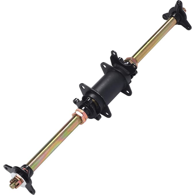 750mm 29 Inch Go-kart Achteras Assemblage met Frame Bevestigingsbeugel en Boutnaaf Flenzen voor ATV Off-Road Voertuigen Drift black