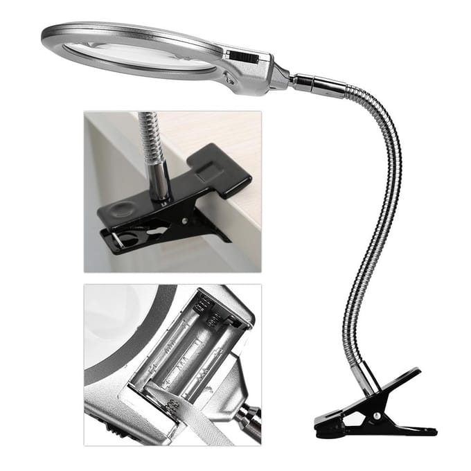 Bureauklem Flexibele Loep Verstelbare LED Vergrootglas Sieraden Horloge Reparatiegereedschap