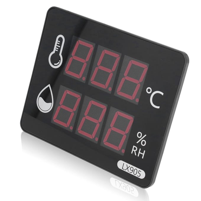 Thermomètre Hygromètre Mètre de Température et d'Humidité Affichage Numérique LED gray
