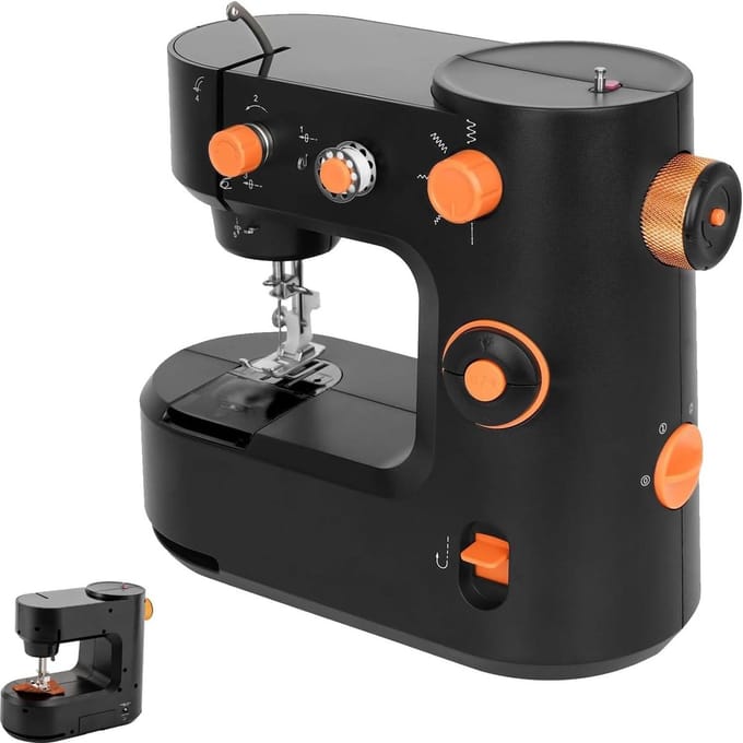 Mini Naaimachine - Elektrische Machine - Kleding Maken - Dubbele Draad - 26.5 cm - Wit